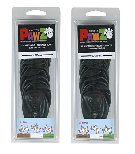 Pawz 1.5-Inch to 2-Inch Water-Proof Dog Boots, X-Small, Black