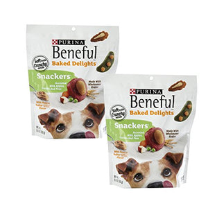 Purina Beneful Baked Delights Dog Snacks - Snackers - Peanut Butter & Cheese Flavors - Net Wt. 9.5 OZ (269 g) Each - Pack of 2