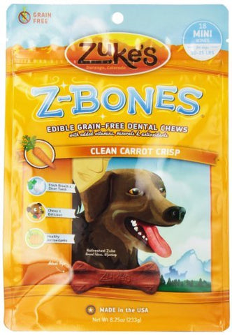 Zukes Z?bone Clean Carrot Dental Chews, Mini Bones ? 18 count