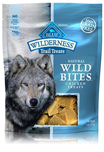 BLUE Wilderness Trail Treats Grain-Free Wild Bites Chicken Recipe Dog Treats 4-oz, Chicken Recipe / 2 Pack