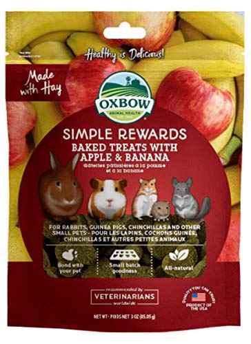 Oxbow Simple Rewards Baked Treats - Apple & Banana - 4oz (2 Pack)