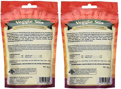 Higgins Sunburst Veggie Stix Gourmet Treats for Guinea Pigs, Rabbits & Chinchillas, 8 OZ