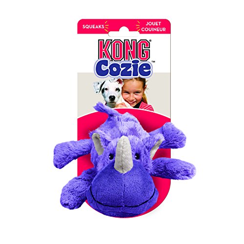 KONG - Cozie Rosie Rhino - Indoor Cuddle Squeaky Plush Dog Toy - For Small Dogs