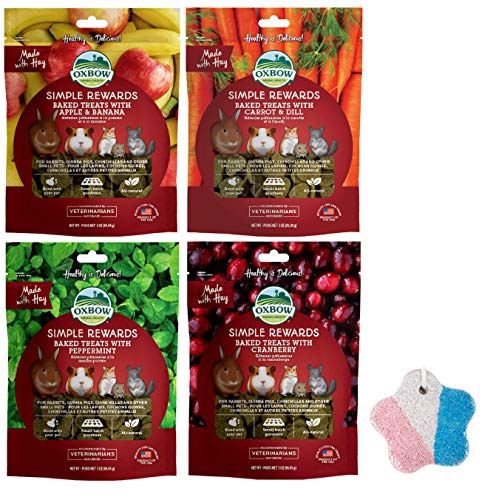 Oxbow Simple Rewards Small Animal Baked Treats (4 Pack), Plus 1 Lava Star