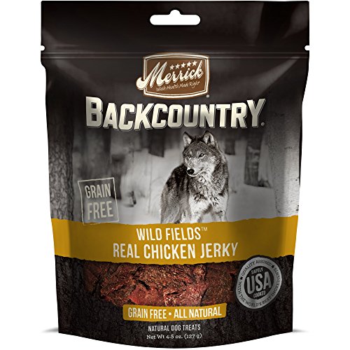 Merrick Backcountry Wild Fields Real Chicken Jerky Grain Free Dog Treats, 4.5 Oz.