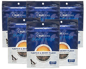 Fruitables Skinny Minis Pumpkin & Berry Low Calorie Soft & Chewy Dog Treats, Pack of 6