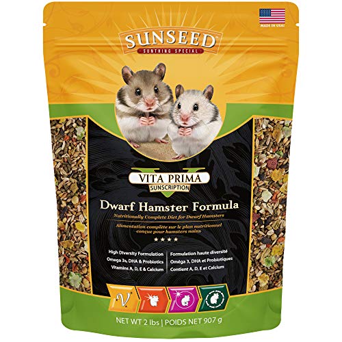 Sunseed 36070 Vita Prima Sunscription Dwarf Hamster Food - High-Variety Formula - 2 LBS