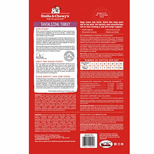 Stella & Chewy's Freeze-Dried Raw Tantalizing Turkey Dinner Patties Grain-Free Dog Food, 14 oz bag
