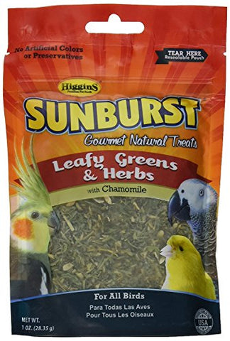 Higgins Sunburst Leafy Greens & Herbs Gourmet Treats for All Birds (2 Pack)