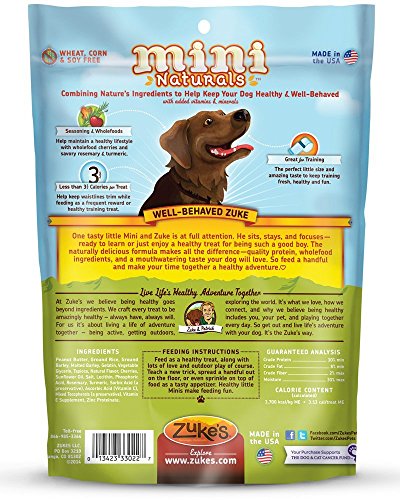 Zuke's Mini Naturals Healthy Moist Training Treats 1 lb Peanut Butter (3 Pounds total) by Zuke's