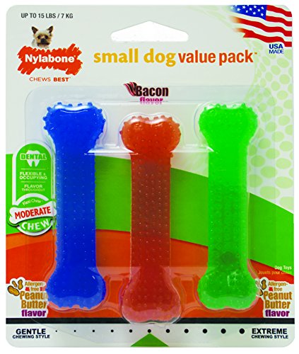 Nylabone FlexiChew Small Dog Dental Pack, Dog Bones
