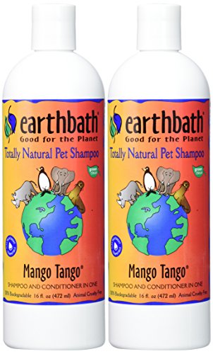 Earthbath Mango Tango 2-in-1 Conditioning Dog & Cat Natural Shampoo 16 oz (2 Pack)