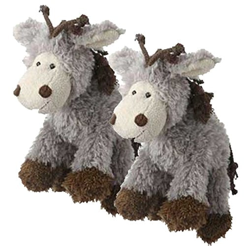 Multipet's Mane Event 11-Inch Donkey Plush Dog Toy (2 Pack)