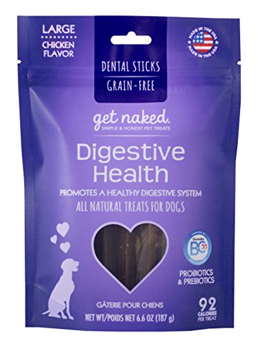 Get Naked Grain Free 1 Pouch 6.6 Oz Digestive Health Dental Chew Sticks, Large