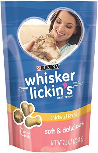 Purina Whisker Lickin's Cat Treats, Chicken Flavor, Soft and Delicious, 2.5 Oz (Pack of 4)