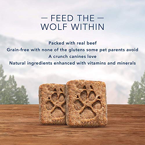Blue Buffalo Wilderness Rocky Mountain Recipe High Protein Grain Free Crunchy Dog Treats Biscuits, Red Meat 8-oz bag