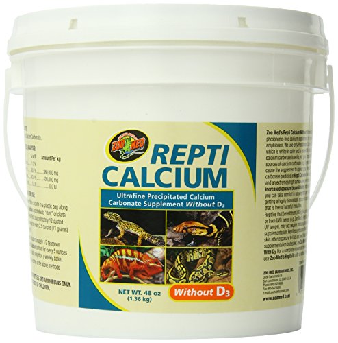 Zoo Med Reptile Calcium Without Vitamin D3, 48 oz