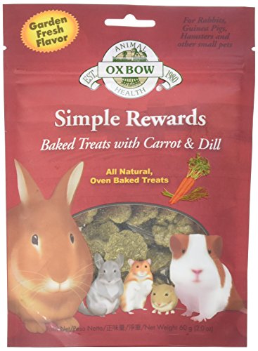 NEW Oxbow Simple Rewards All Natural Oven Baked Treats with Carrots, Dill and Timothy Hay for Rabbits, Guinea Pigs, Hamsters and Other Small Pets 2oz