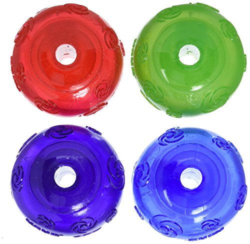 KONG Squeezz Ball Medium Assorted Colors Green, Red, Blue, Purple 4pk