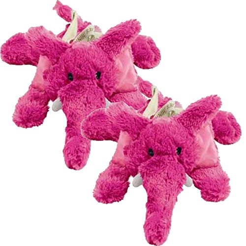 KONG Cozie Elmer the Elephant, Medium Dog Toy, Pink (2 Pack)