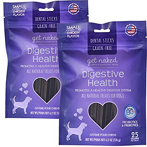 Get Naked Grain Free 1 Pouch 6.2 oz Digestive Health Dental Chew Sticks, Small