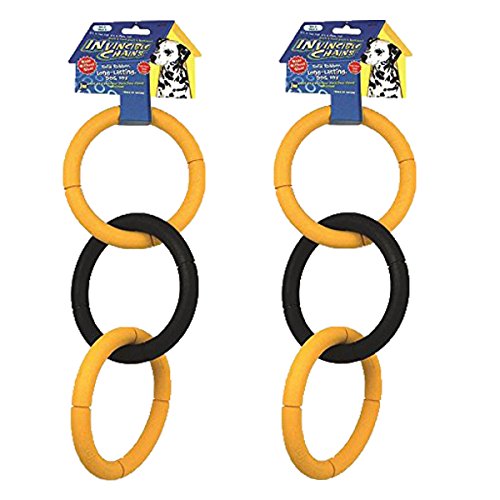 JW Pet Invincible Chains Rubber Dog Toy, Large, 2 Pack