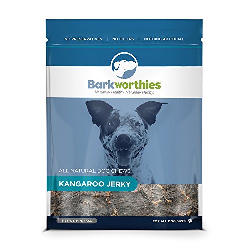 Barkworthies All Natural Dog Treats - Protein Rich Kangaroo Jerky Dog Treats (4oz.) Pack of 2