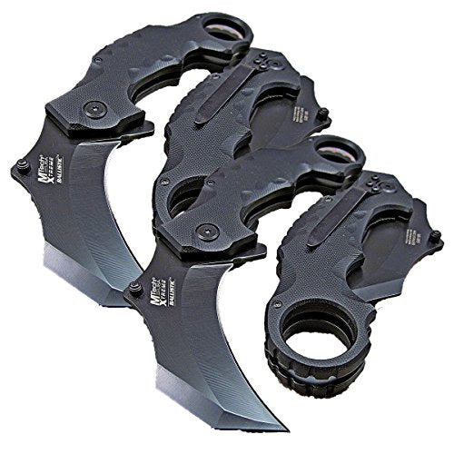 Master Cutlery MX-A815BK 5" Karambit Folder, 2.5" Black Blade, Black G10 Handle with Clip, 2-Pack