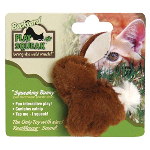 Our Pets Play-N-Squeak Backyard Cat Toy, Bunny - 2 Pack