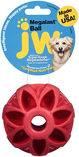JW Pet Company Megalast Ball Dog Toy, Large (Colors Vary)