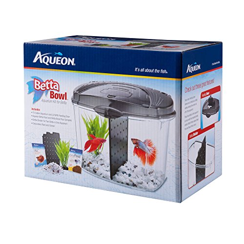 Aqueon Betta Fish Tank Starter Kit, Half Gallon, Black
