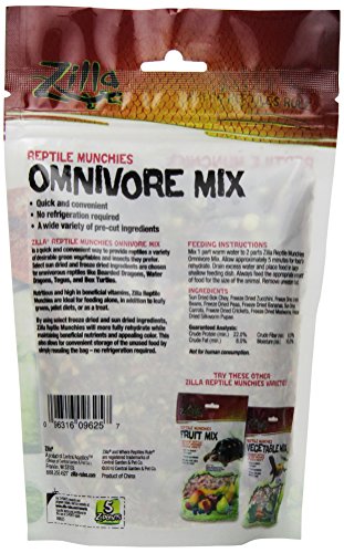 Zilla Reptile Food Munchies Omnivore Mix, 4-Ounce