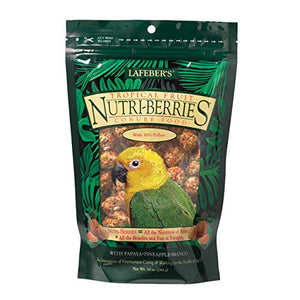 LAFEBER'S Tropical Fruit Nutri-Berries Conure Food, Made with Non-GMO and Human-Grade Ingredients, for Conures, 10 oz