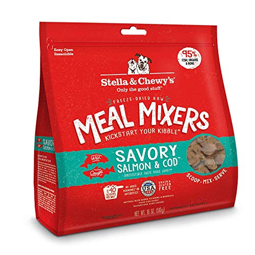 Stella & Chewy's Freeze-Dried Raw Savory Salmon & Cod Meal Mixers Dog Food Topper, 18 oz bag (Pack of 2)
