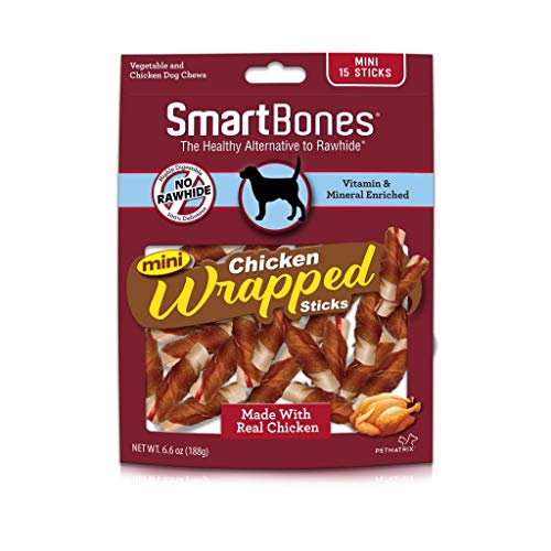 SmartBones Mini Chicken-Wrapped Sticks for Dogs, Rawhide-Free