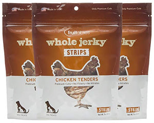 Fruitables Whole Jerky Roasted Chicken Tenders Dog Treats 5 Ounce, Pack of 3