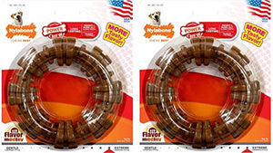 Nylabone Dura Chew Plus Textured Ring Dog Chew (Large - Flavor Medley - Pack of 2)