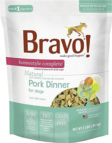 Bravo Homestyle Complete Freeze Dried Dinner Pork Dog Food, 6-Pound