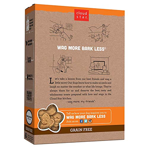 Cloud Star Wag More Bark Less Oven Baked Biscuits, Grain Free Crunchy Dog Treats, Made in The USA