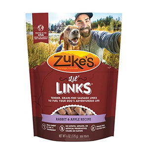 Zuke's Lil' Links Healthy Little Sausage Links for Dogs, Rabbit, 6 Ounce