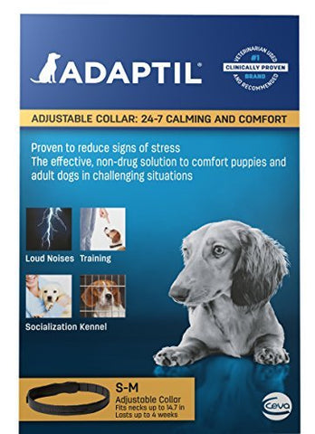 Adaptil Dap Calming Pheromone Odorless Adjustable Collar for Stressful Small Dogs or Puppy Training max. Neck Size 14.7-Inch by Ceva