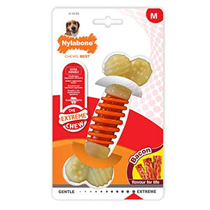 Nylabone Dental Chew Medium Bacon flavored Pro Action Bone Dog Chew Toy