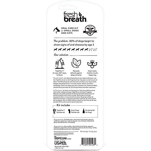 Fresh Breath by TropiClean Oral Care Kit for Pets, Small, Made in USA