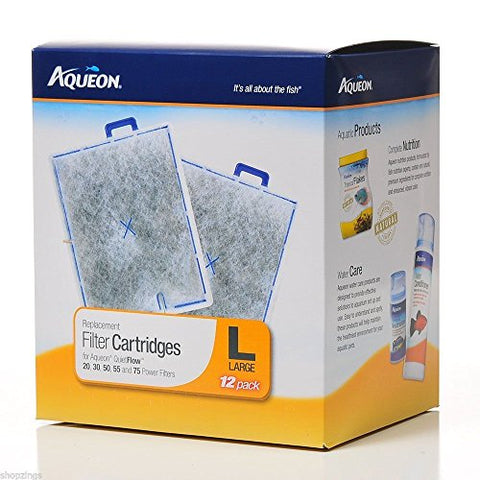 Aqueon Replacement Filter Cartridge, Large, 2 pack of 12-count each