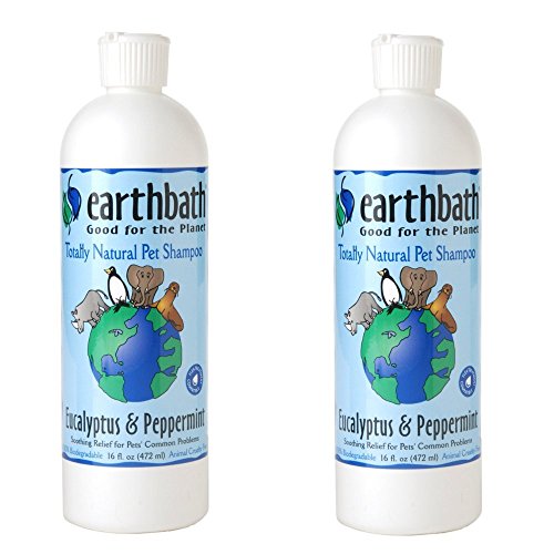 Earthbath Totally Natural Eucalyptus & Peppermint Dog & Cat Shampoo 16 ounce (2 Pack)