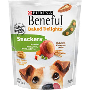 Purina Beneful Made in USA Facilities Dog Training Treats, Baked Delights Snackers - (5) 9.5 oz. Pouches