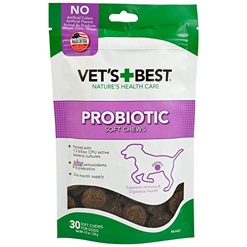 Vet's Best Probiotic Soft Chews Dog Supplements | Supports Dog Digestive Health | Promotes a Healthy Gut | 30 Day Supply