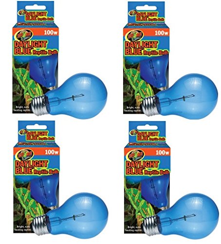 (4 Pack) Zoo Med Daylight Blue Reptile Bulbs - 100 Watt Each