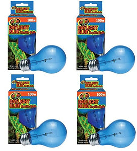 (4 Pack) Zoo Med Daylight Blue Reptile Bulbs - 100 Watt Each