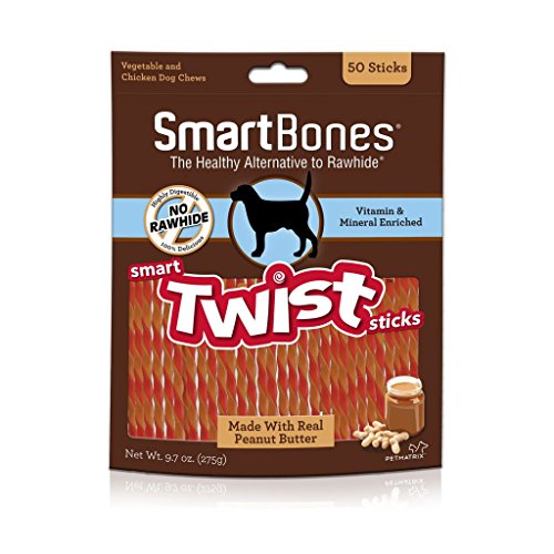 SmartBones SBTT-02943 Twists- Peanut Butter (50 Pack), One Size